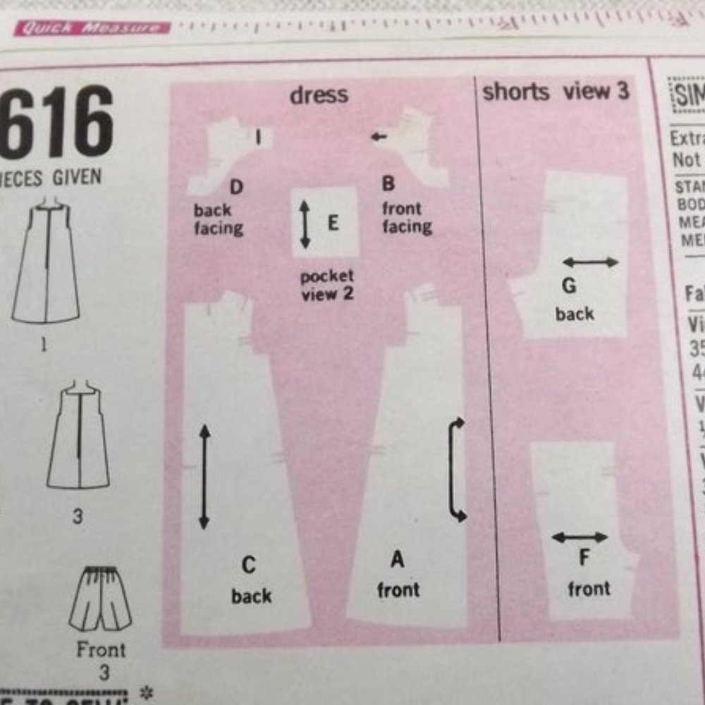 Simplicity 7616 Girls' Dress Uncut Pattern 1968 - Picture 5 of 10